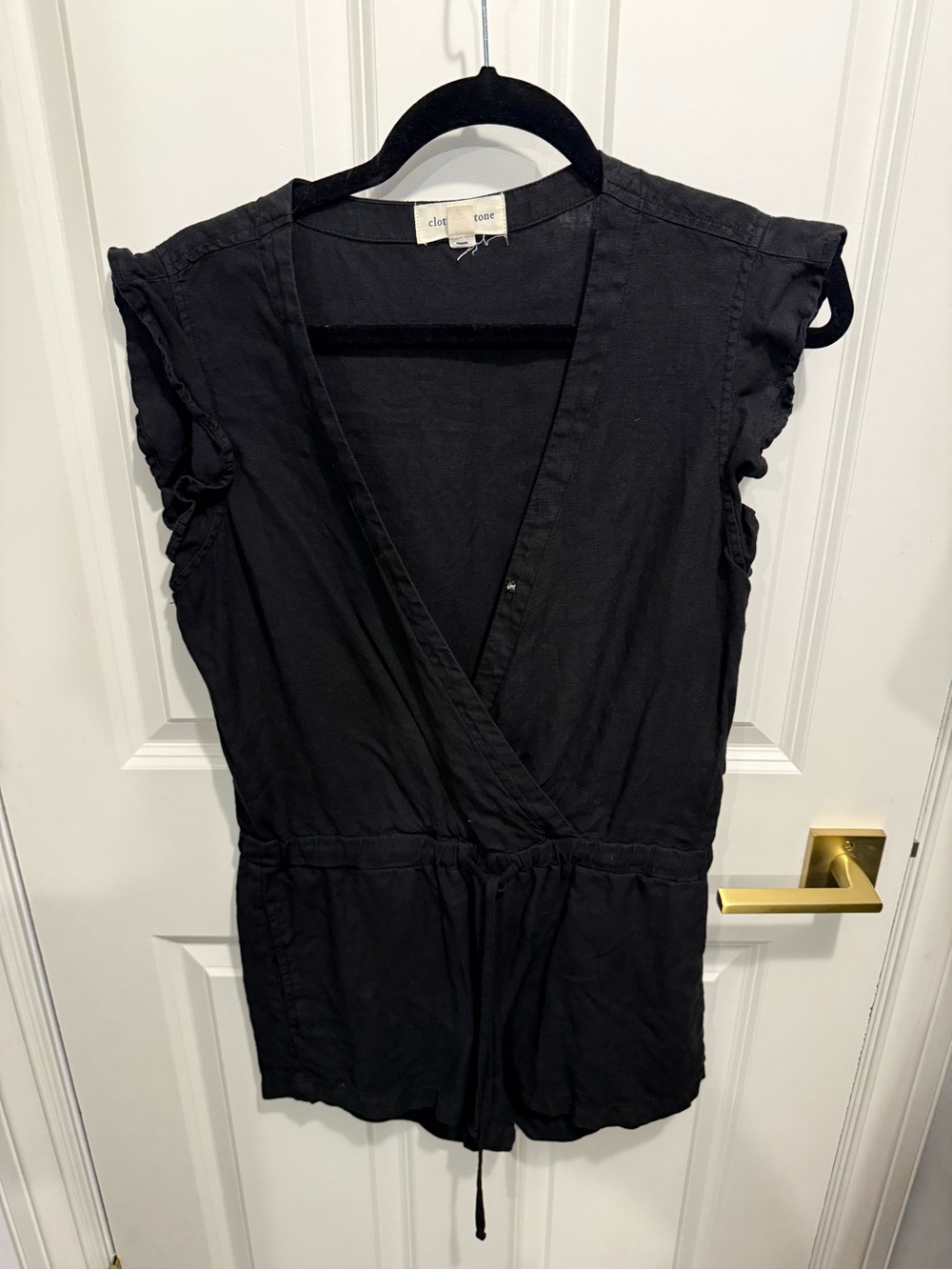 Cloth & Stone Black Linen Romper